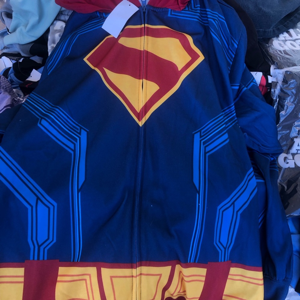 Superman Graphic Full-Zip Hoodie Jacket - Blue, Red, Yellow